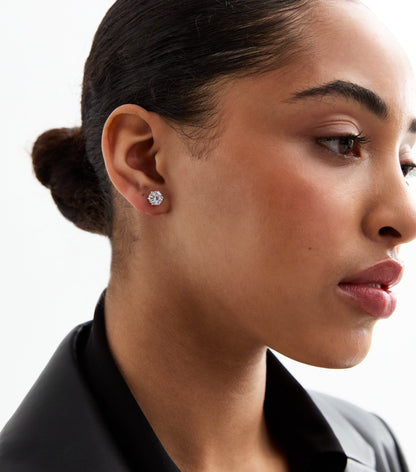 14K Gold Plated Diamond Stud Earrings