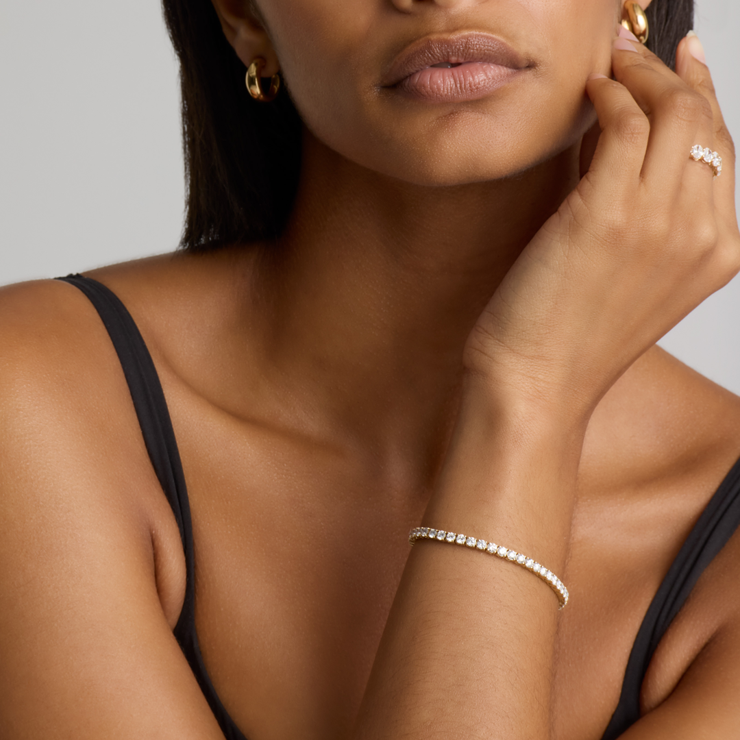 14K Gold Plated Diamond Tennis Bracelet